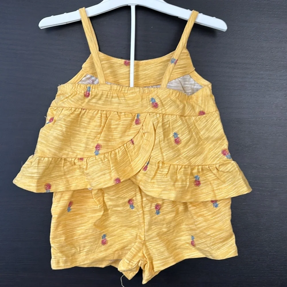 OshKosh B'Gosh Baby Girl's Yellow Pineapple Ruffle Top & Bottom Matching…